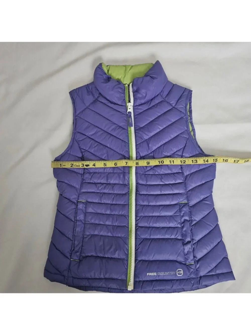 Free Country Purple Sleeveless Puffer Down Quilted Snow Ski Vest Girl's S (7/8)